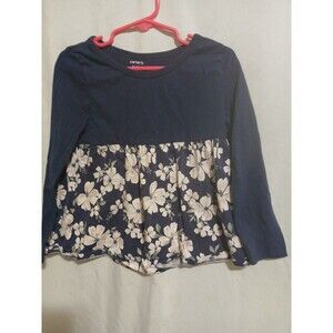 Carters Shirt Size 5t Blue Flower Long Sleeve